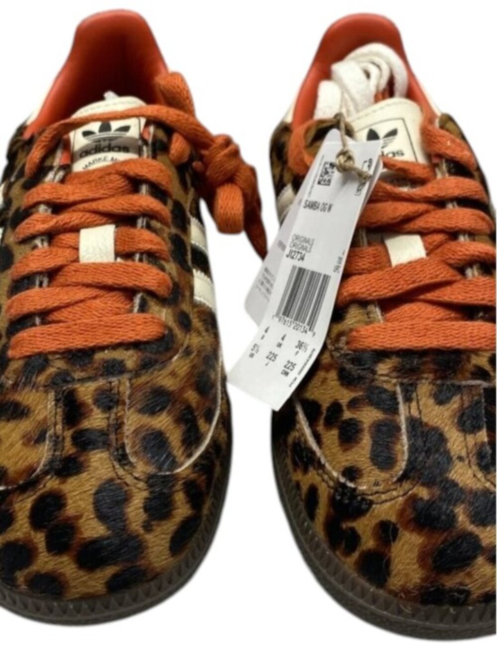 adidas Leopard Print Sneakers with Orange Accents - Picture 9 of 11
